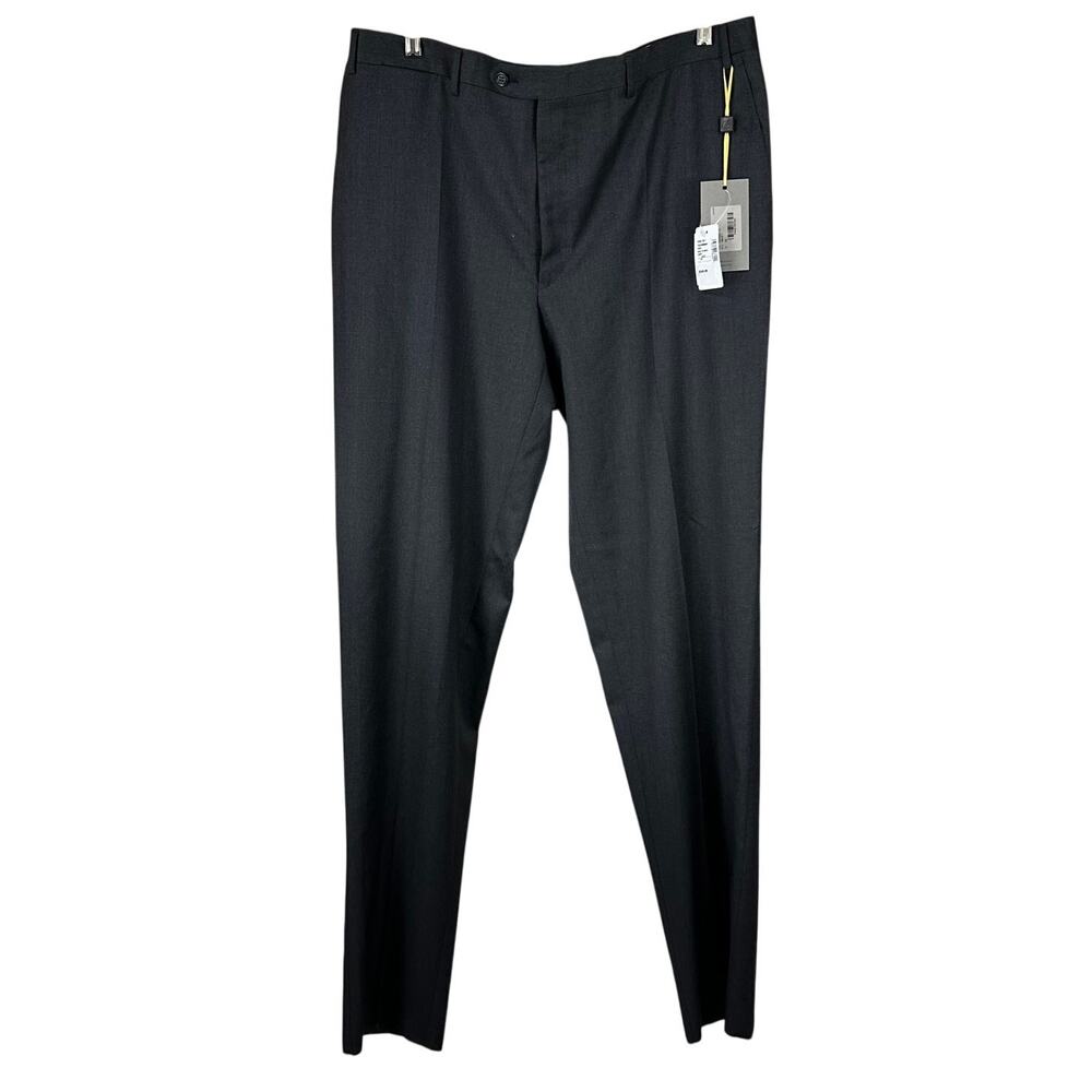 Canali Men's 100% Wool Charcoal Trousers Men's Size 58 (US 40) UNHEMMED NWT